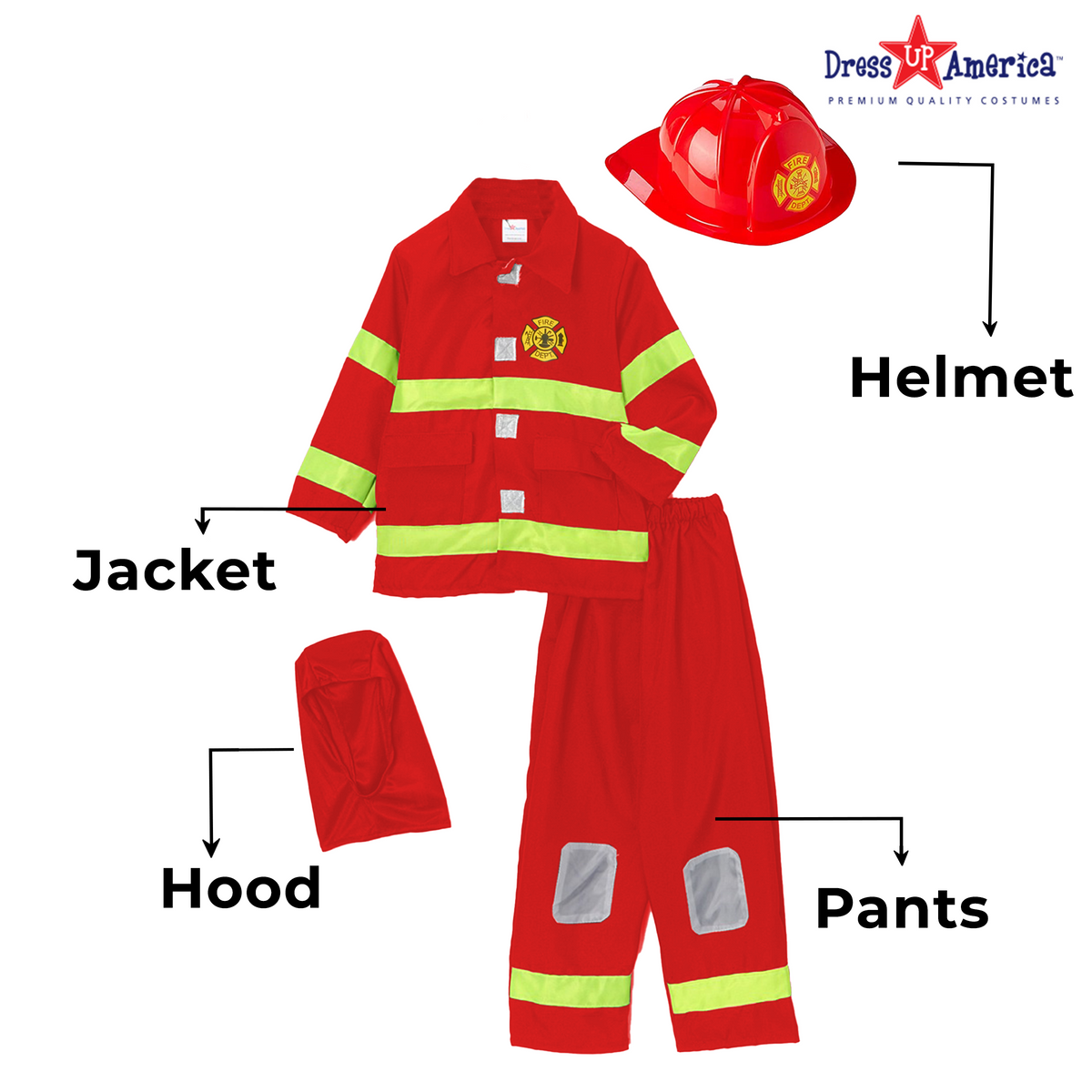 Red Firefighter Costume - Kids