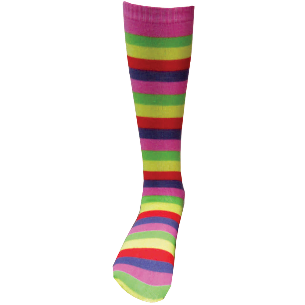 Pink Striped Knee Socks - Adult