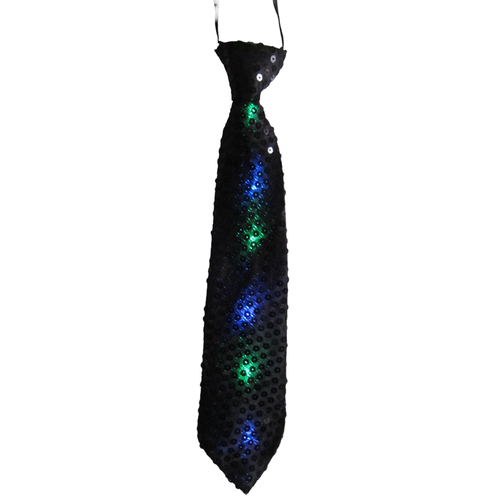Black Tie with LED Flashing Lights