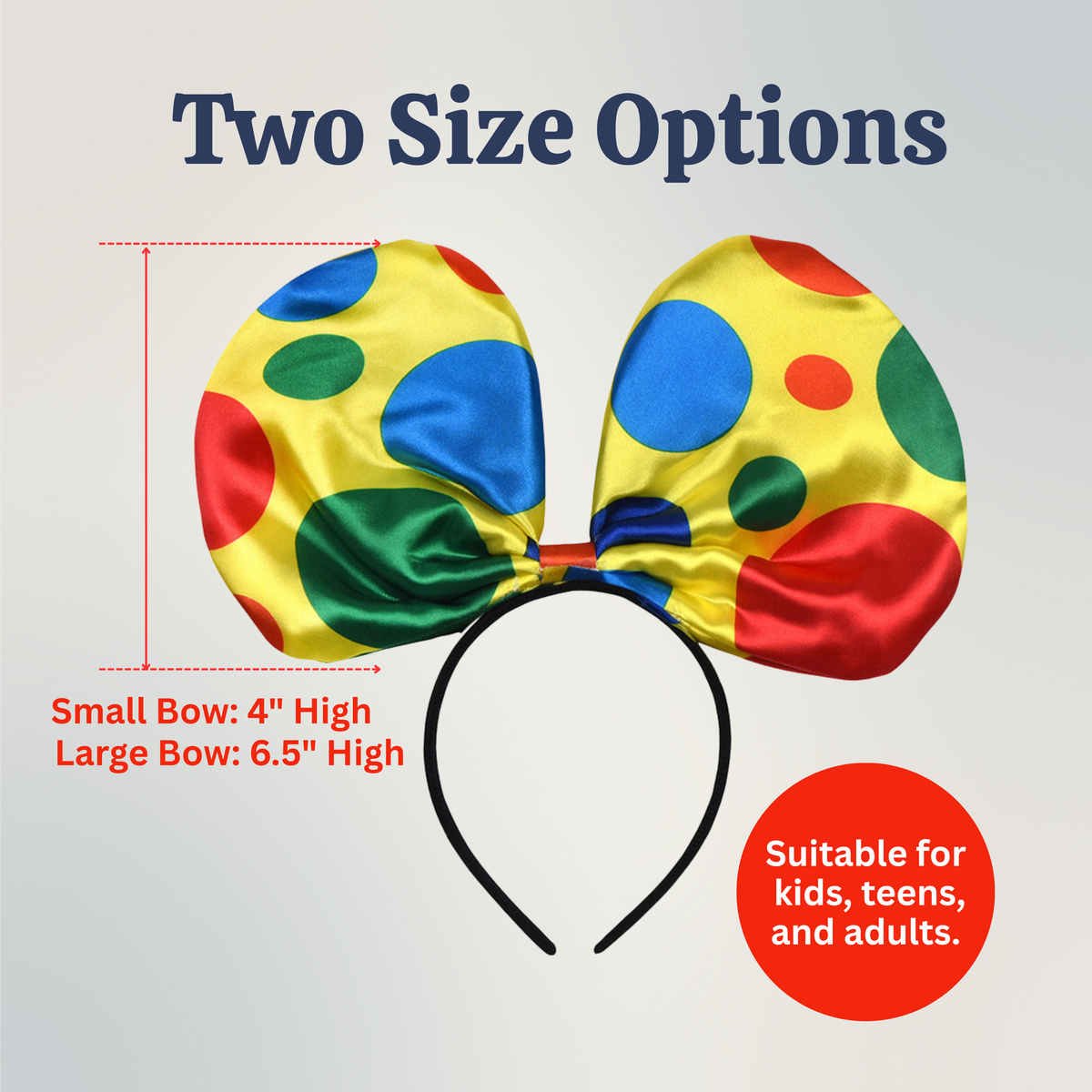 Clown Polka Dot Bow Headband