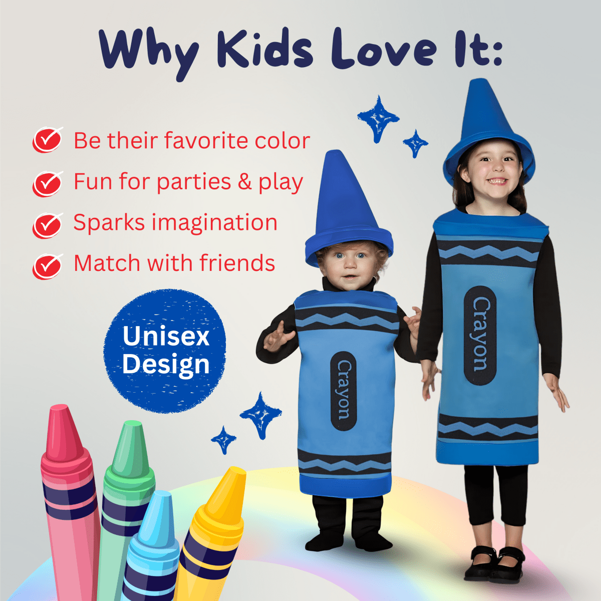 Blue Crayon Costume - Kids