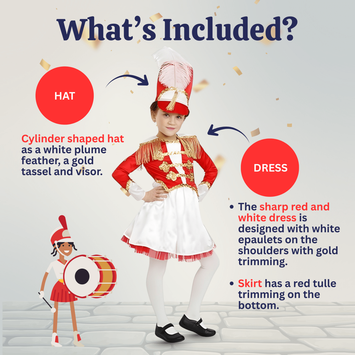 Drum Majorette Costume - Kids