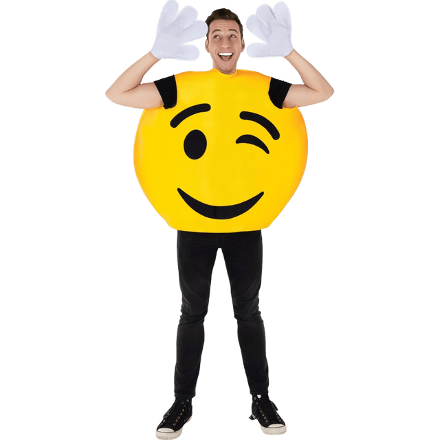 Emoji Wink Smiley Costume - Adults