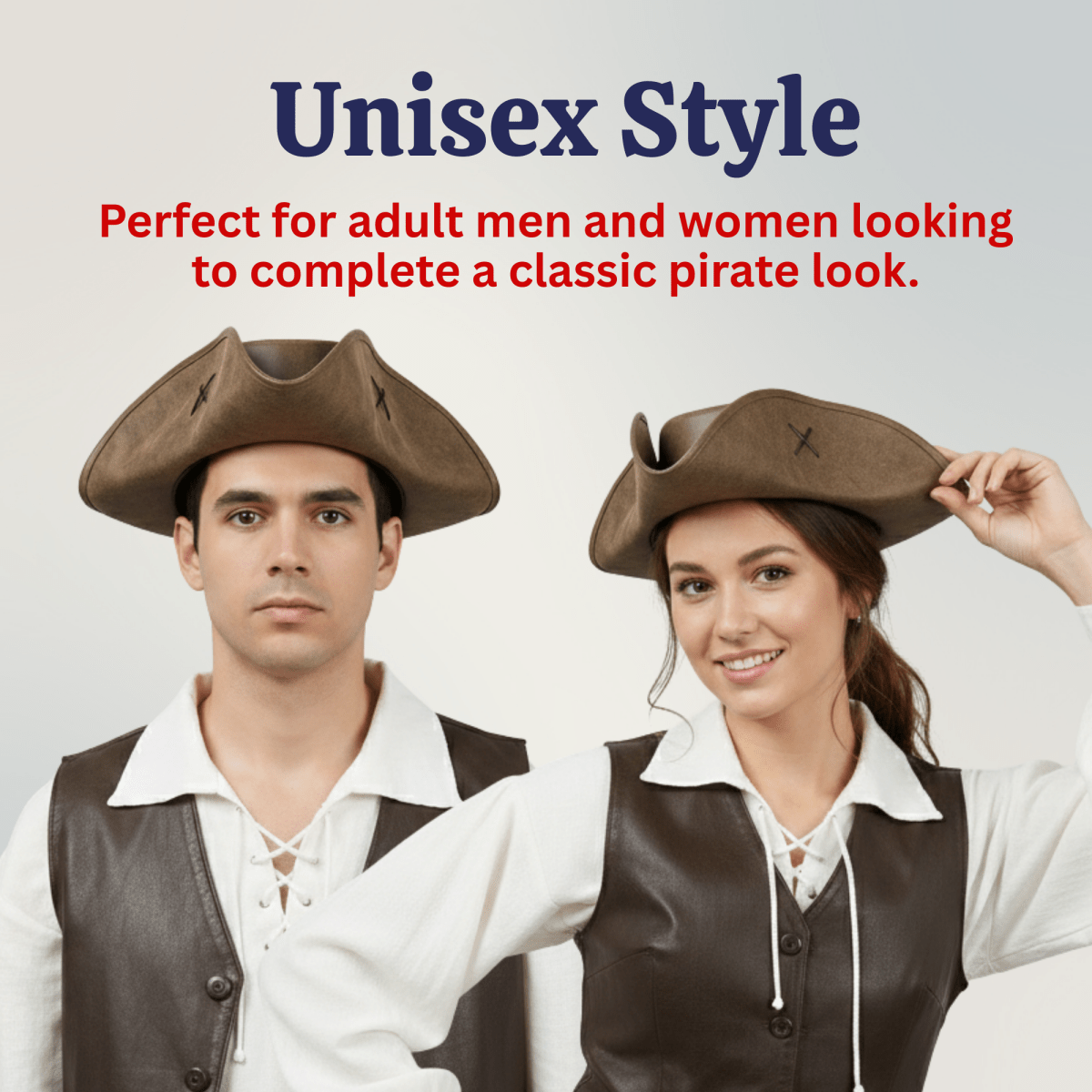 Faux Leather Pirate Hat - Adults