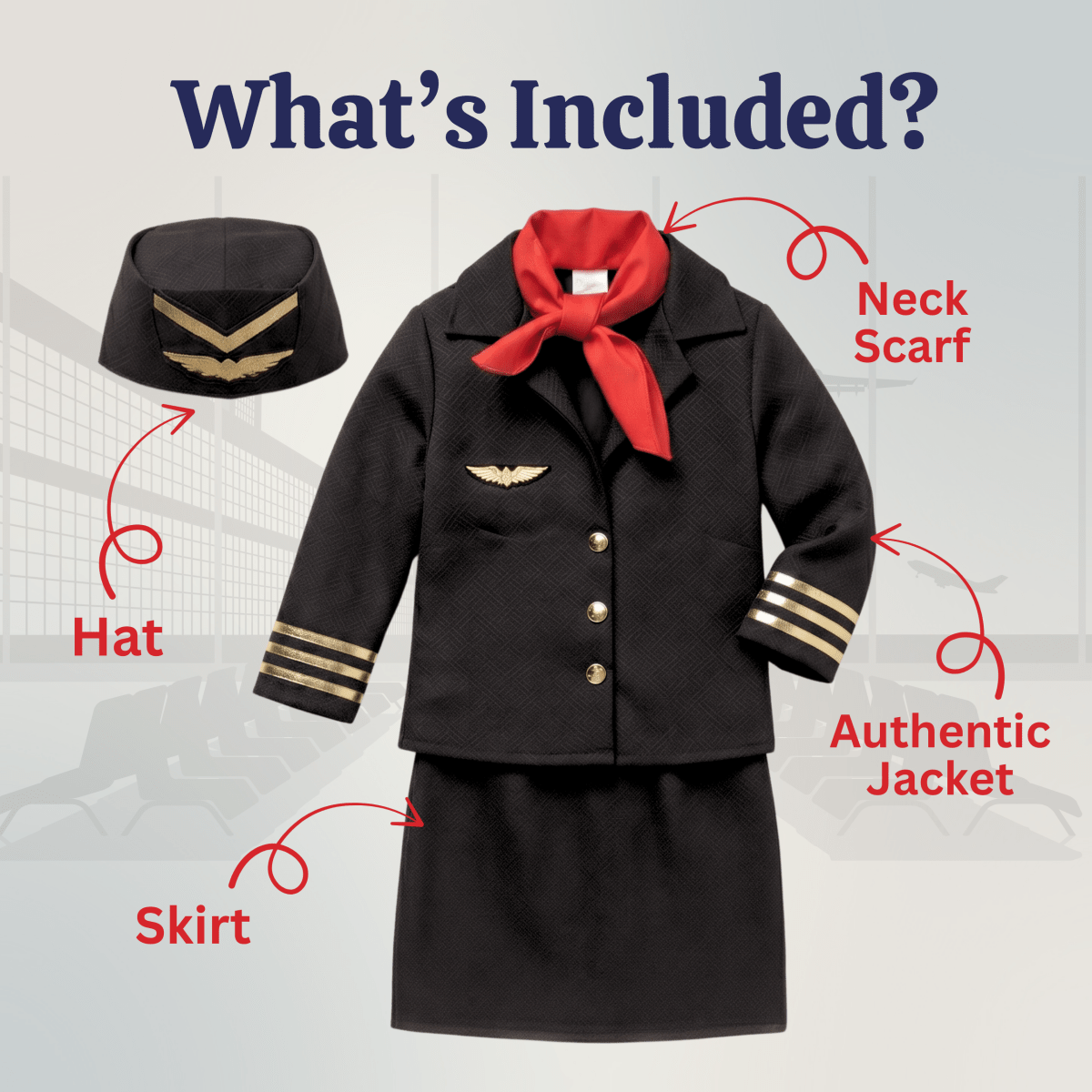 Flight Attendant Costume - Kids