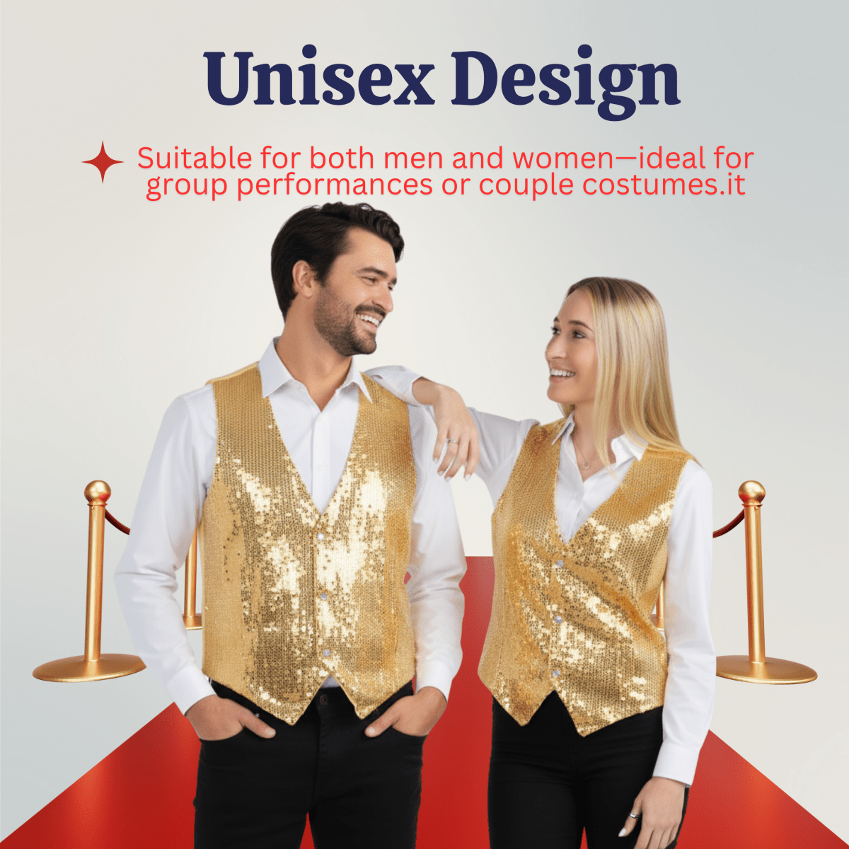 Gold Sequin Vest - Adults