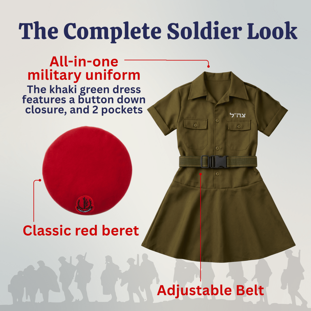 Israeli Soldier Costume for Girls