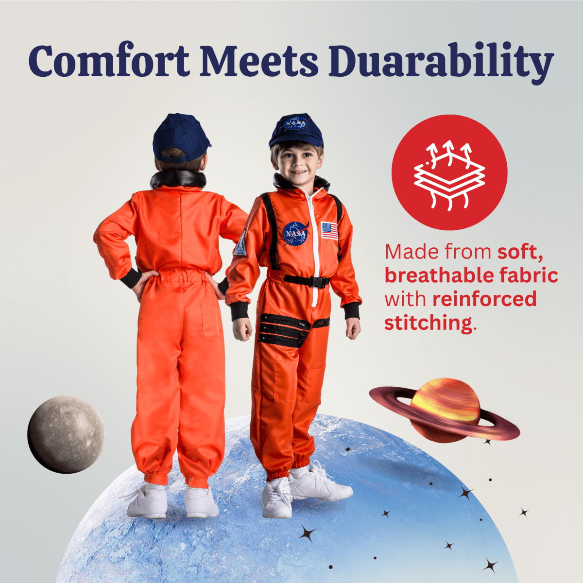 NASA Astronaut Costume Orange - Kids