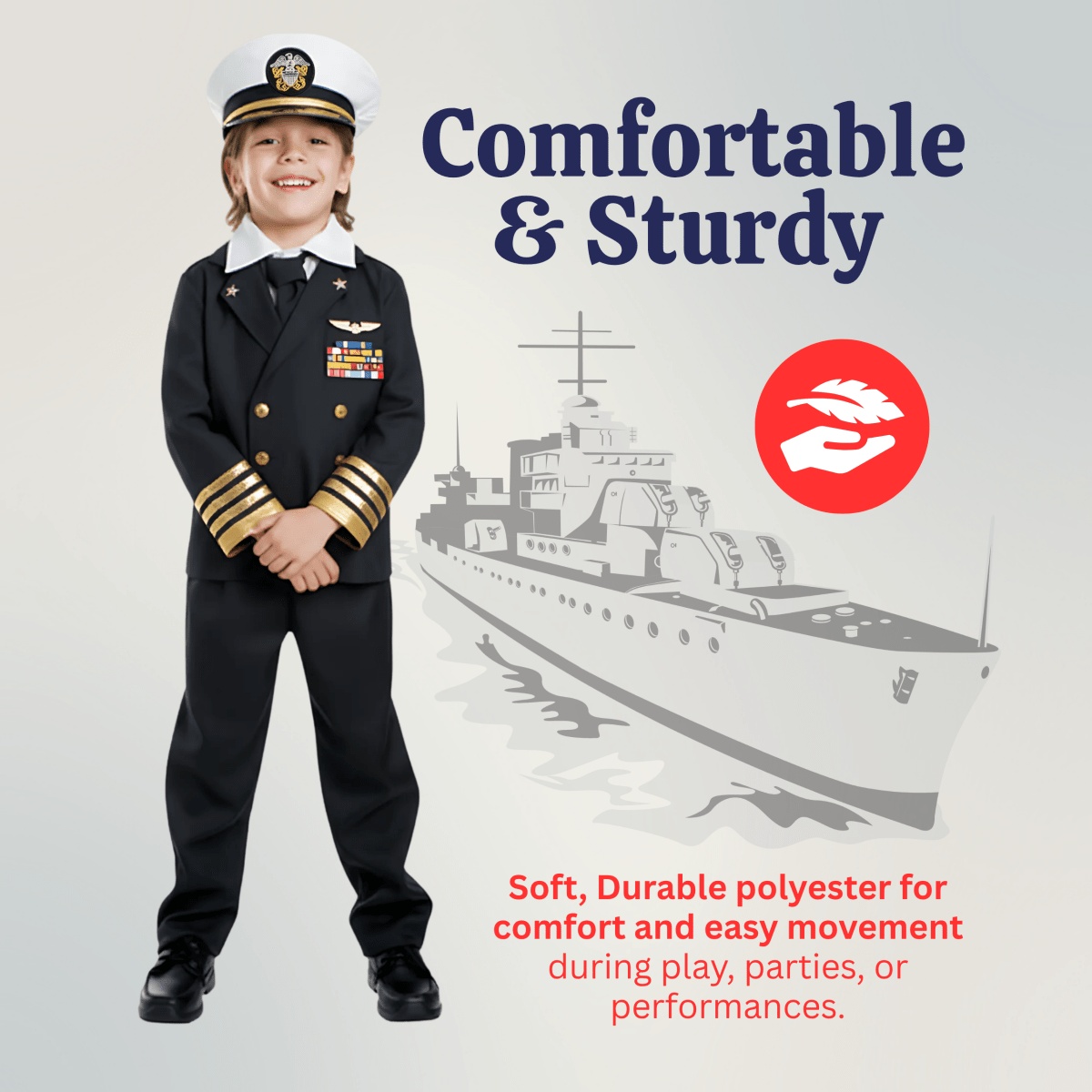 Navy Admiral Costume - Kids