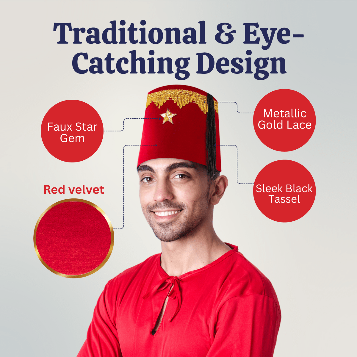 Red Tarboosh Hat