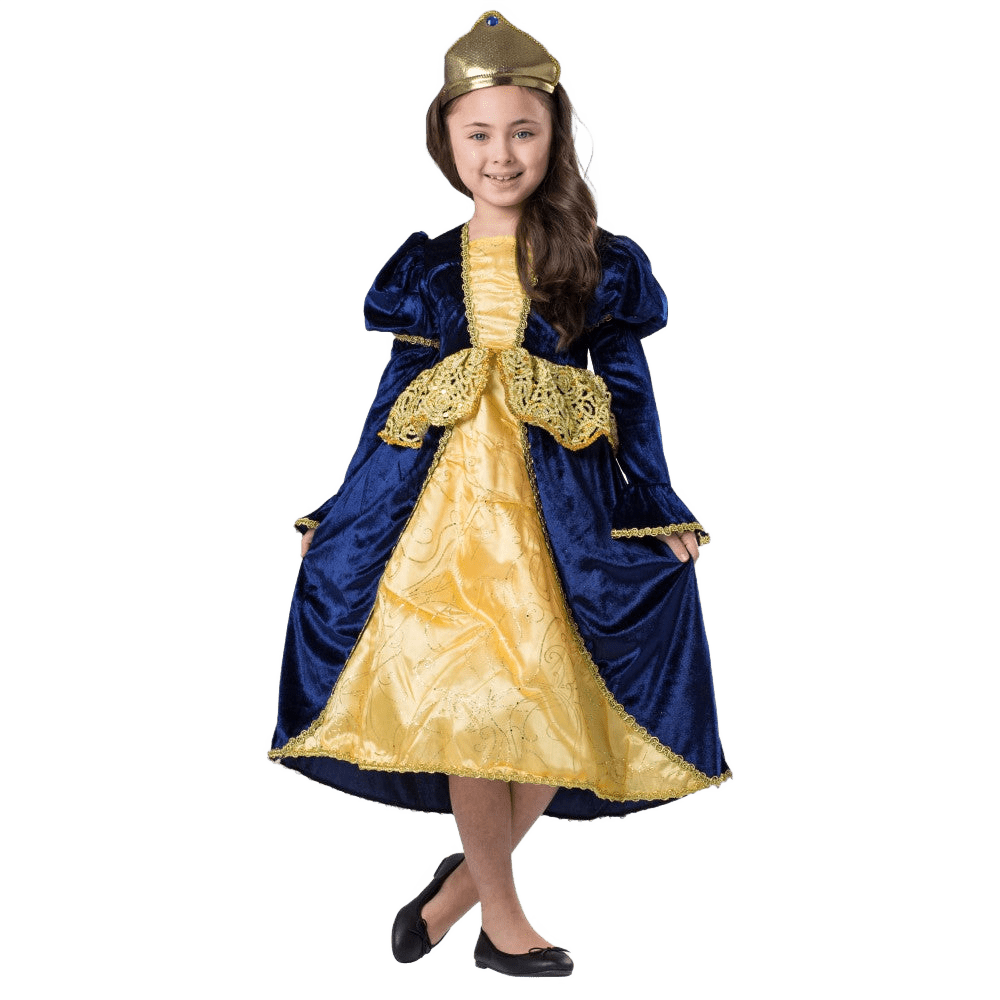 3 Pc Provincial Renaissance Princess Cosplay Costume Blue Dress for Teens Adults