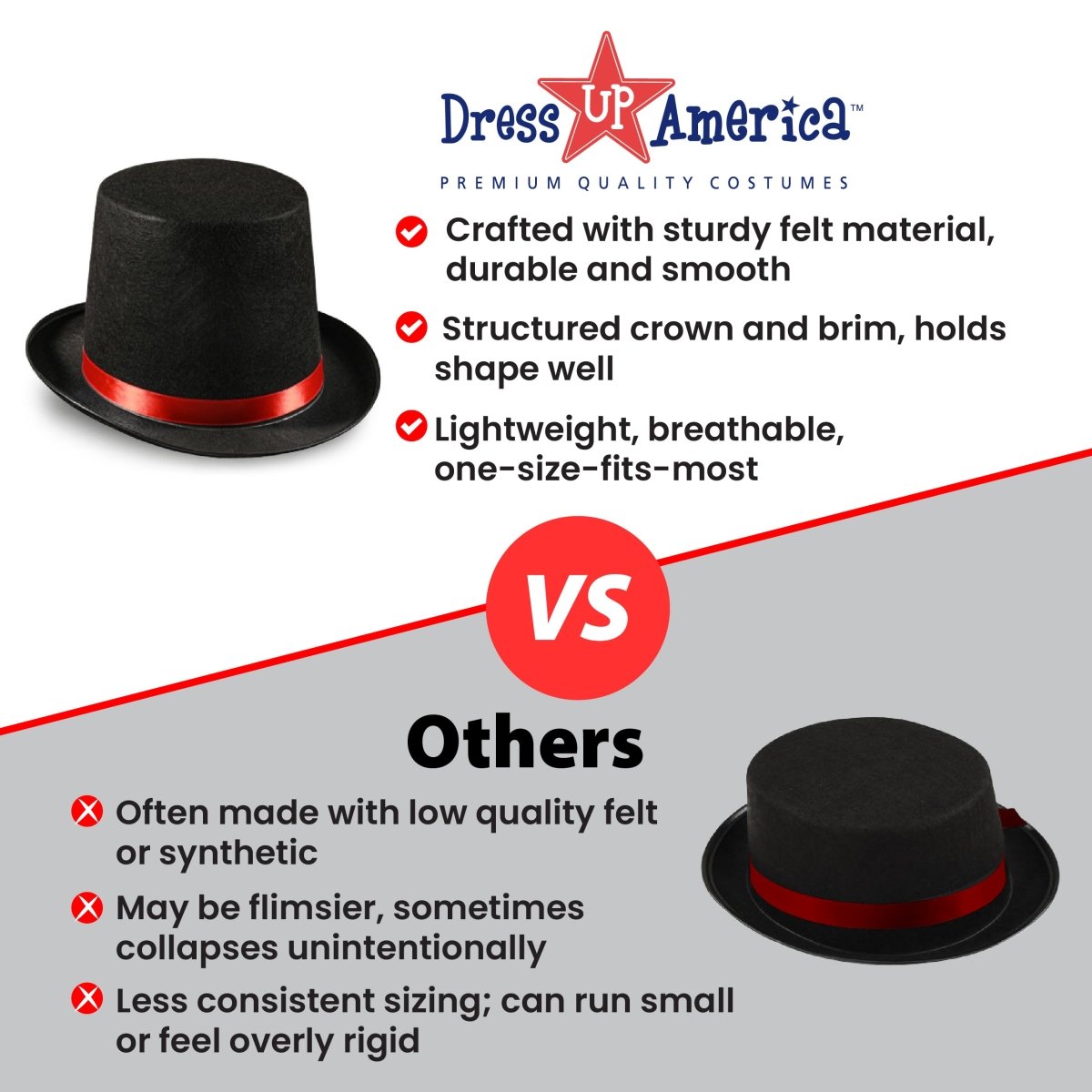 Tuxedo Top Hat - Adults
