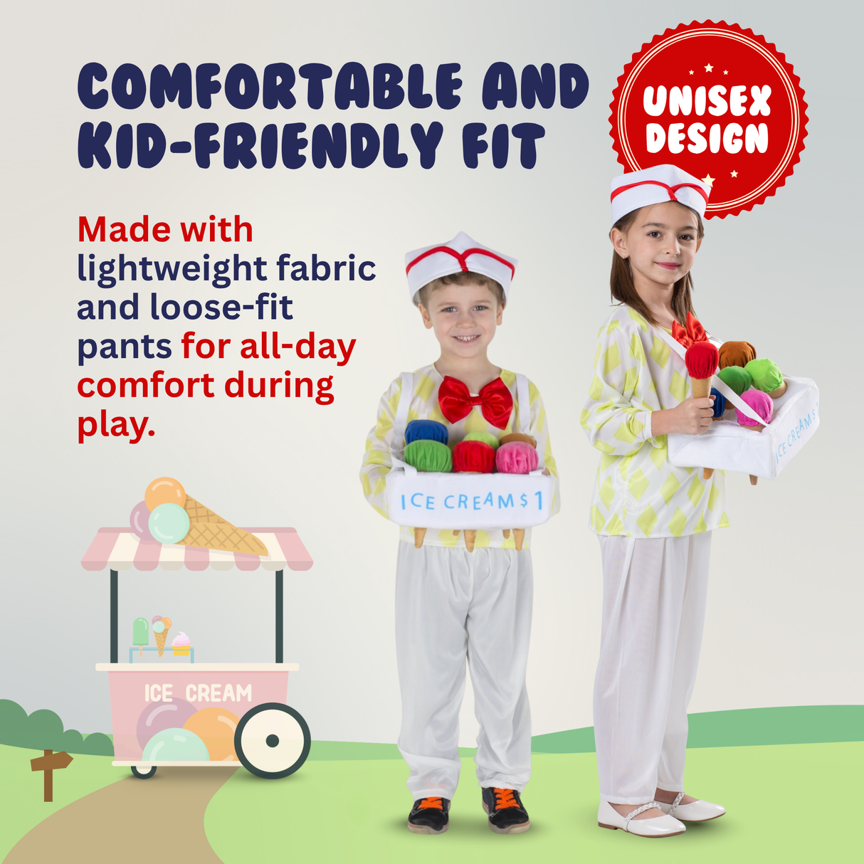 Ice Cream Vendor Costume - Kids