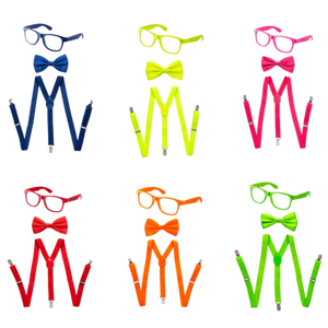 Suspenders, Bowtie and Sunglasses Set - Adults