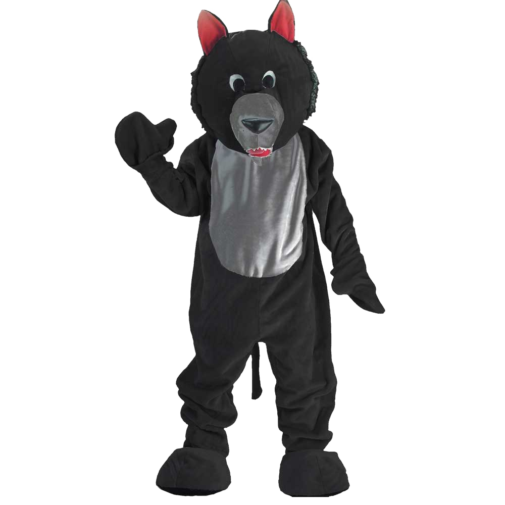 Black Wolf Mascot - Adults