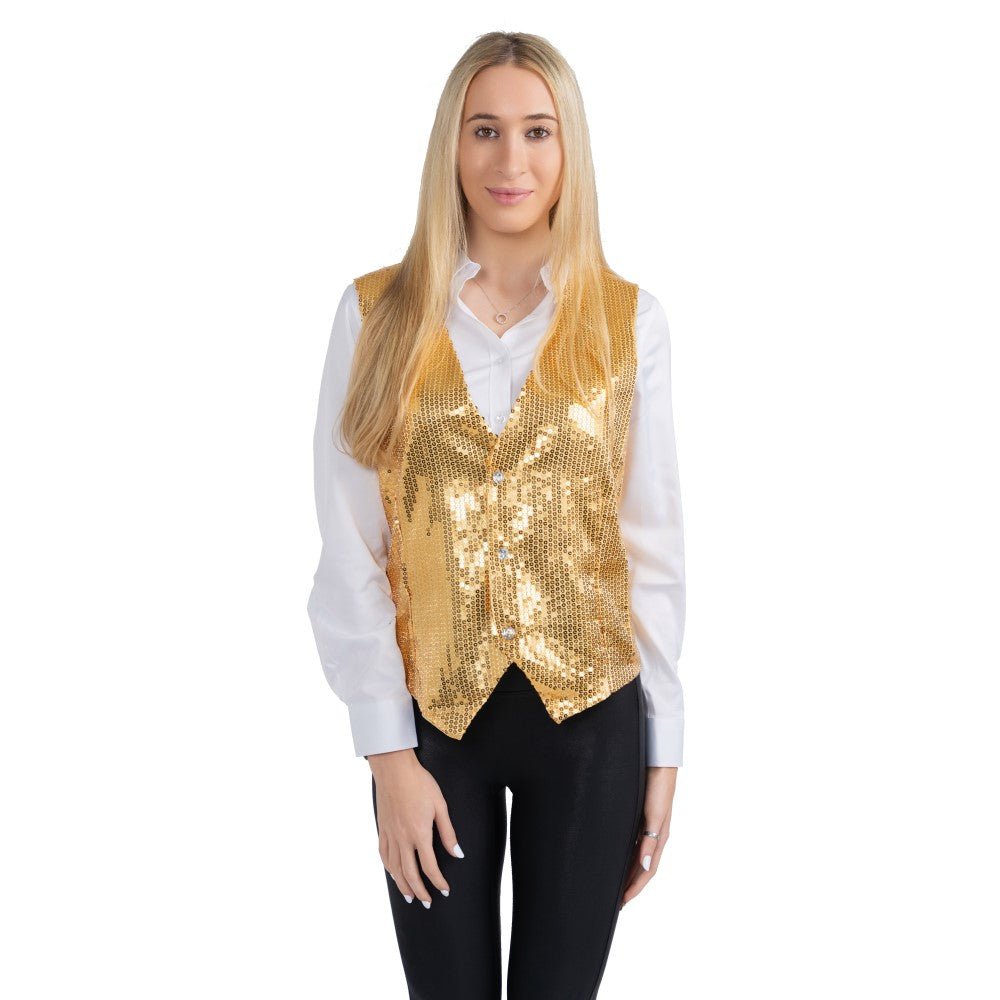 Gold Sequin Vest - Adults - Dress Up America
