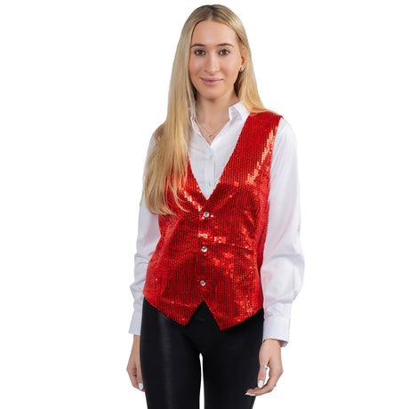 Red Sequin Vest - Adults