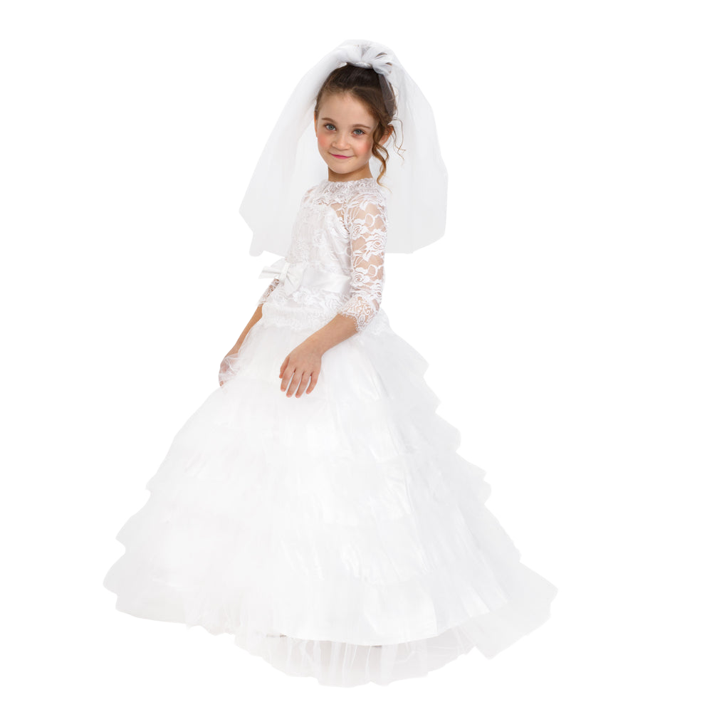 Little Girl in Wedding Dress Stock Image - Image of century, childhood:  26671421