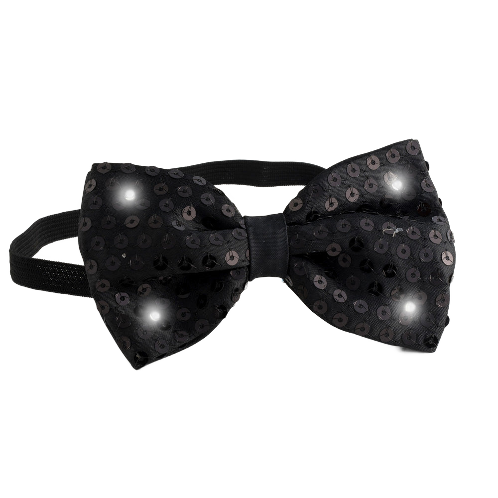 Sequin Bow Tie with LED Flashing Lights