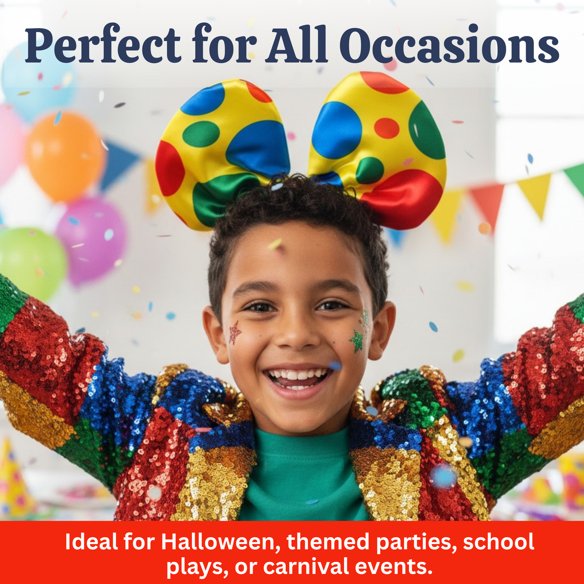 Clown Polka Dot Bow Headband