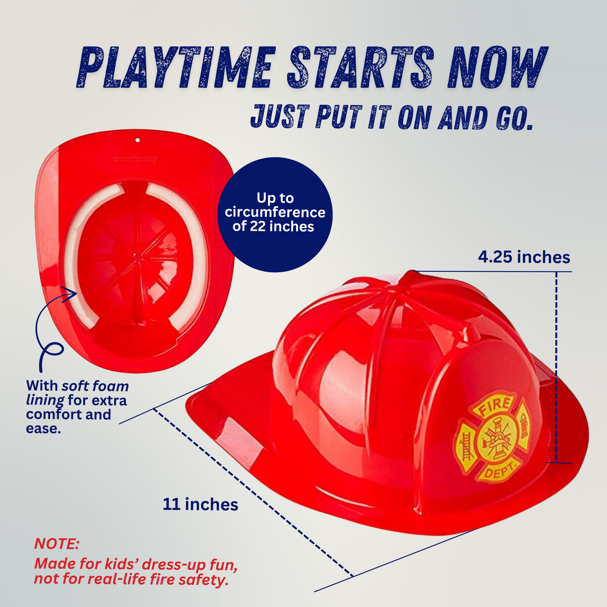 Red Fireman's Helmet - Kids