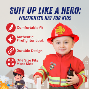 Red Fireman's Helmet - Kids