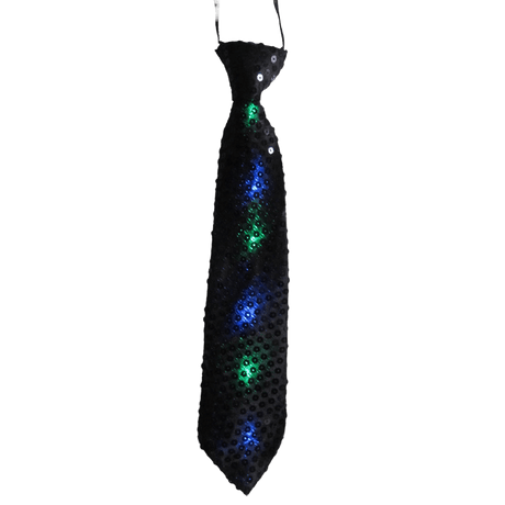 Black Tie with LED Flashing Lights