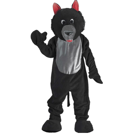 Black Wolf Mascot - Adults