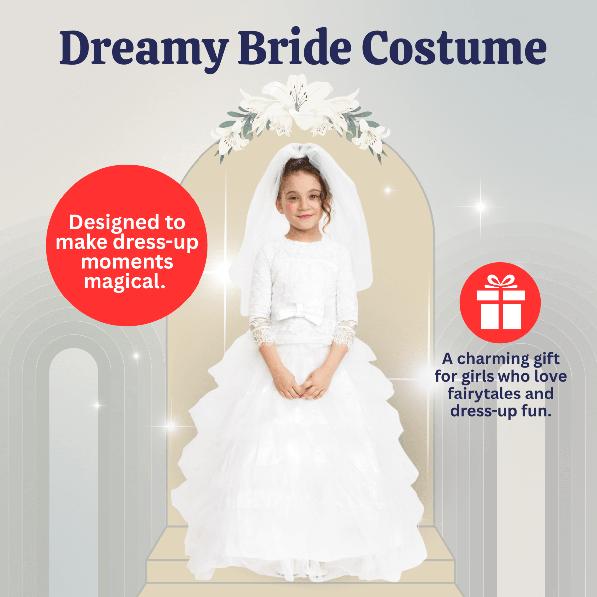 Bridal Dress with Wedding Veil - Kids