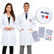 Dress Up America Adults Unisex Doctor Lab Coat, White, Customizable Lightweight, Machine-Washable, Costume, 3 Pockets