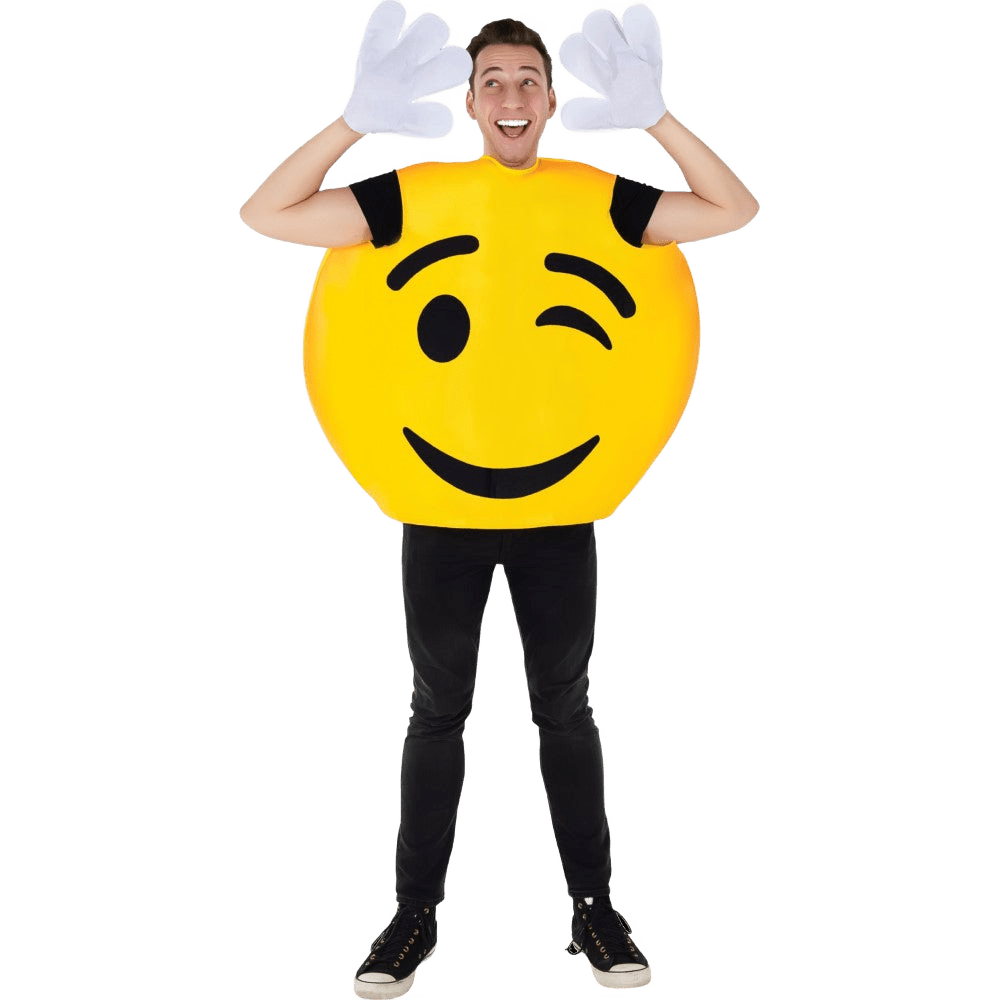 Emoji Wink Smiley Costume - Adults - Dress Up America