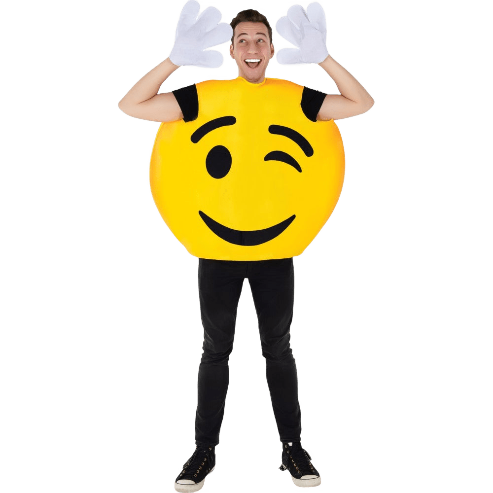 Emoji Wink Smiley Costume - Adults