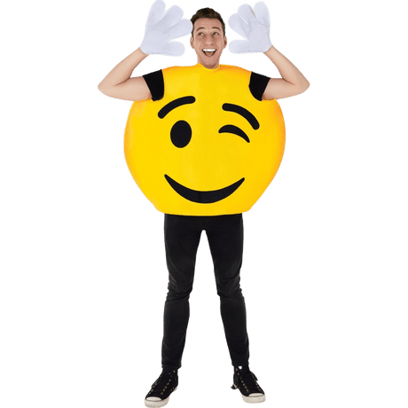 Emoji Wink Smiley Costume - Adults