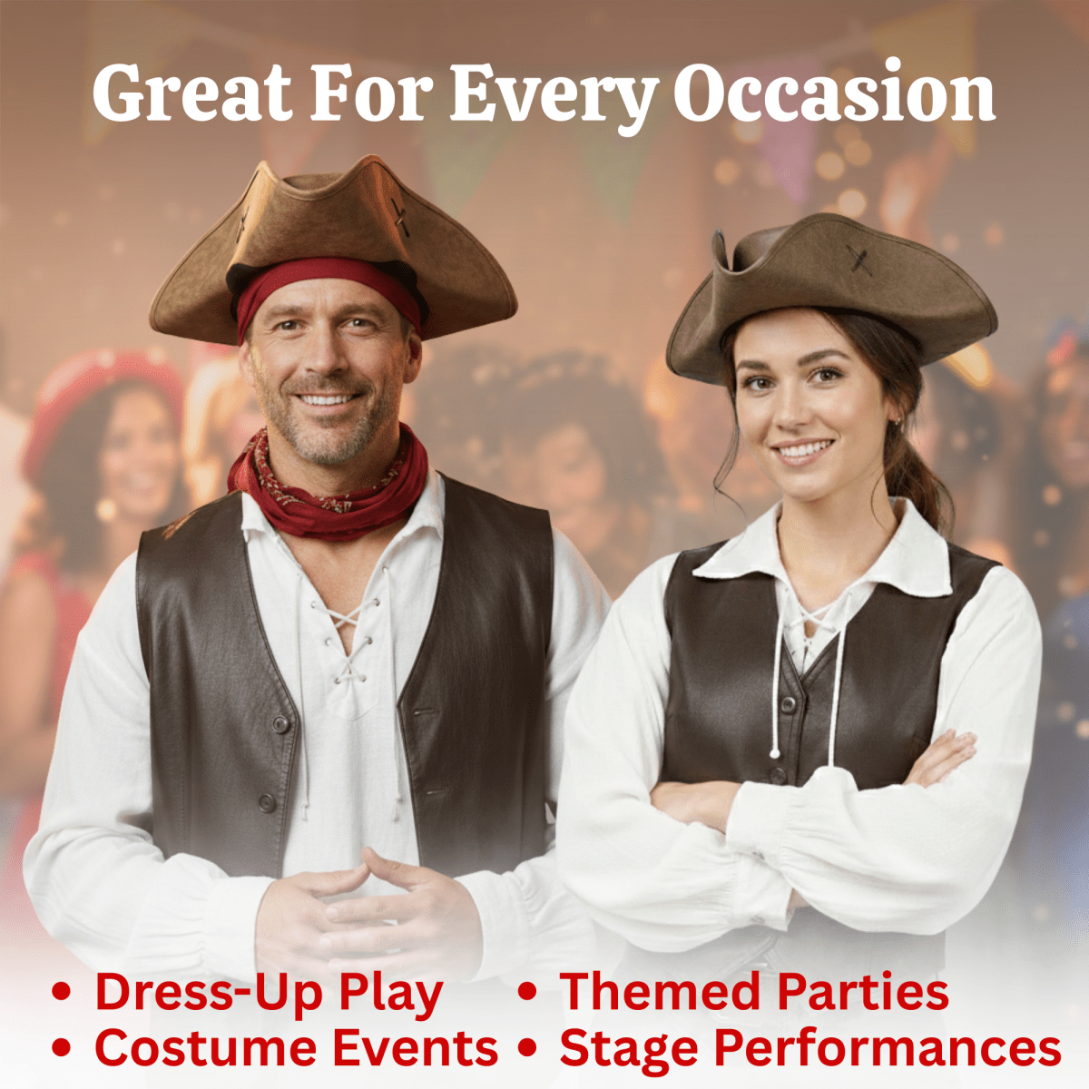 Faux Leather Pirate Hat - Adults