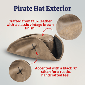 Faux Leather Pirate Hat - Adults