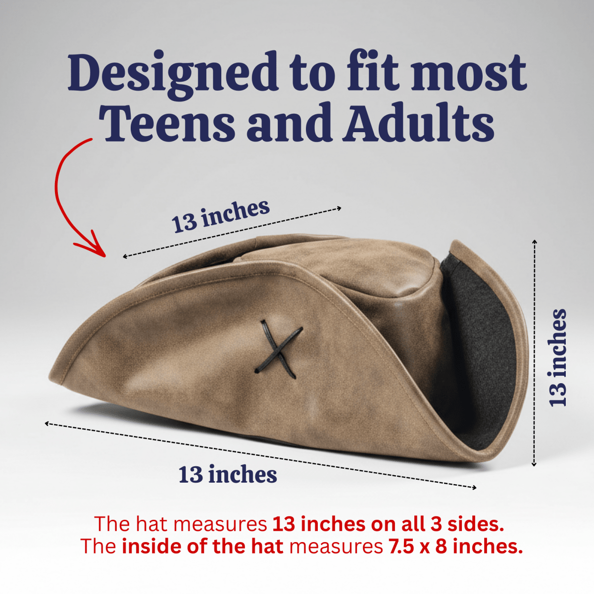 Faux Leather Pirate Hat - Adults
