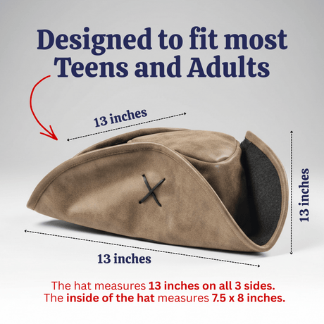Faux Leather Pirate Hat - Adults