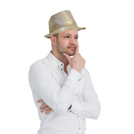 Fedora Hat with Flashing LED Lights