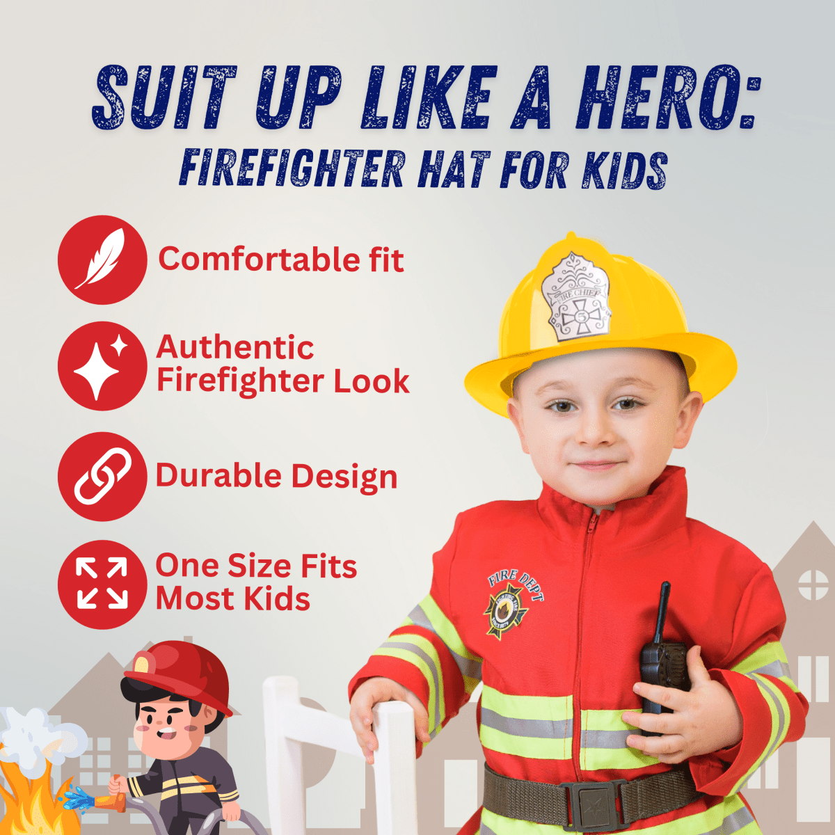 Fire Fighter Helmet - Kids
