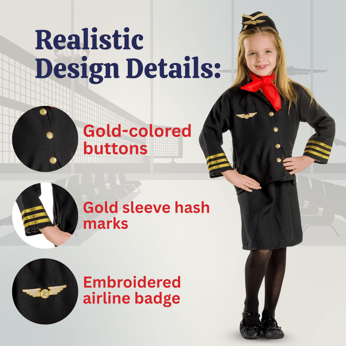 Flight Attendant Costume - Kids