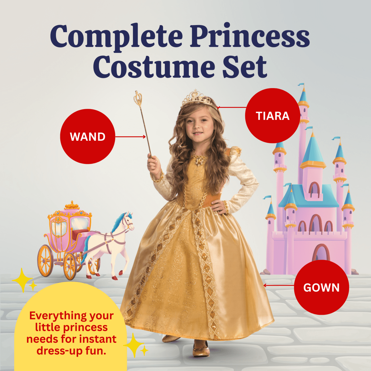 Gold Princess Costume - Kids