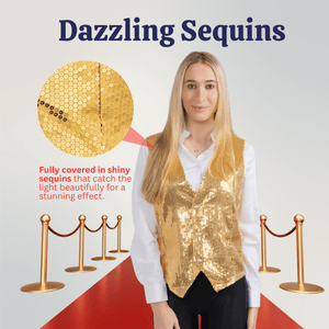 Gold Sequin Vest - Adults