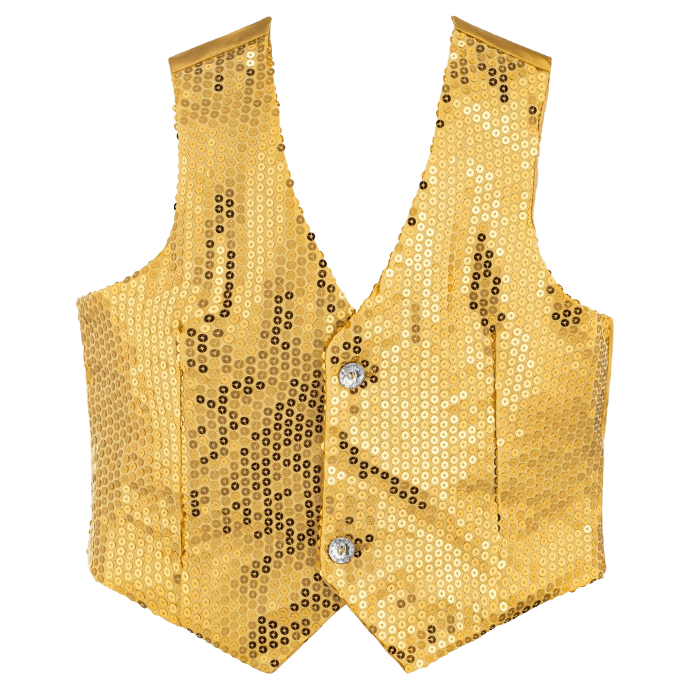 Gold Sequined Vest - Adult - Toys 4 U Gold Sequined Vest - Adult - Toys 4 U