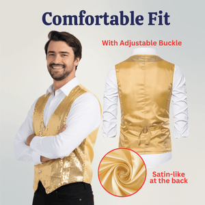 Gold Sequin Vest - Adults