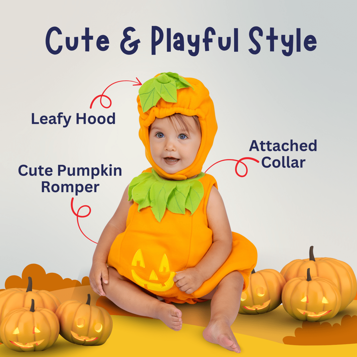 Jack-O'-Lantern Pumpkin Costume - Babies