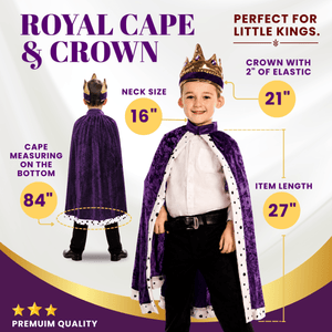 King Crown and Robe Costume - Kids