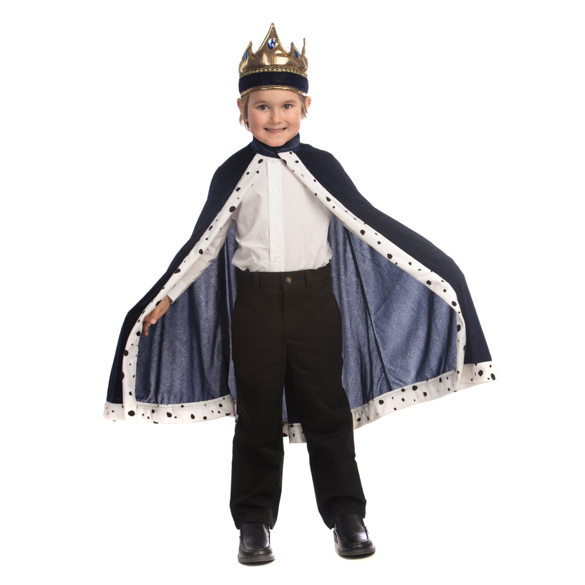 King Robe Blue King Crown and Robe Costume - Kids - Dress Up America