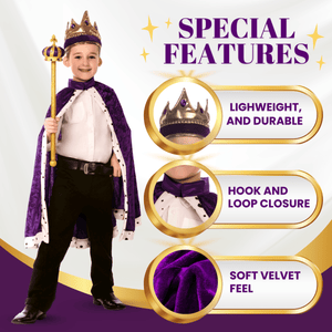 King Crown and Robe Costume - Kids