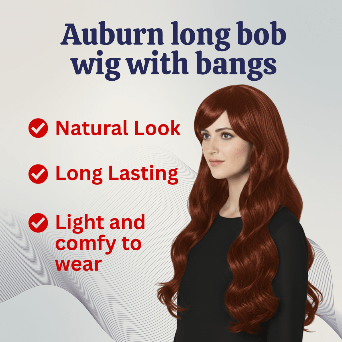 Long Wavy Wig with Bangs