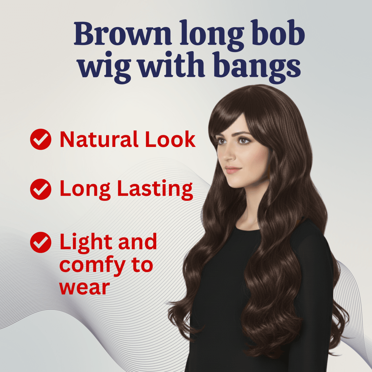 Long Wavy Wig with Bangs